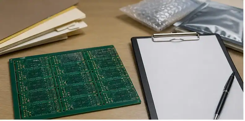 PCB deviation request approval package with blank form and bare PCB panel