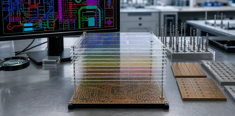 Gerber and intelligent PCB manufacturing data under CAM review
