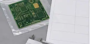 PCB golden sample approval with sealed approved board blank form and calipers