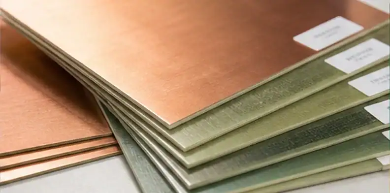 Copper-clad laminate panels prepared for PCB material substitution review