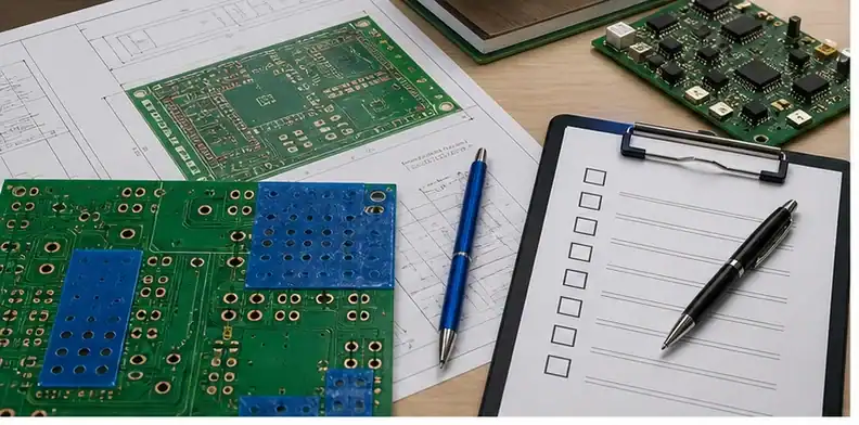 PCB peelable solder mask requirements shown in a quote-ready RFQ review scene