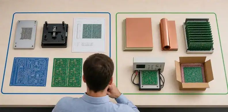 PCB prototype quote separating tooling material and recurring production costs