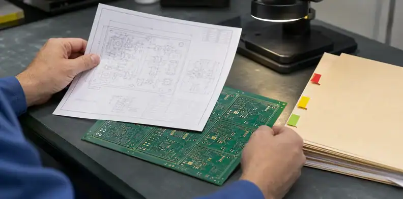 PCB purchase order review checking revision folders fabrication drawing and quality requirements