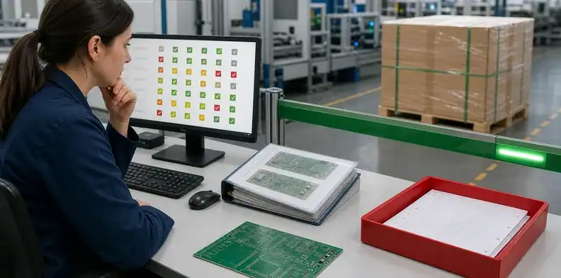 PCB quality documents supporting a buyer shipment release decision