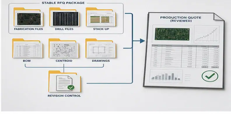 Controlled PCB RFQ package prepared to reduce quote changes