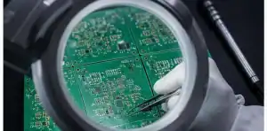 PCB panels inspected under magnification for supplier quality claim evidence