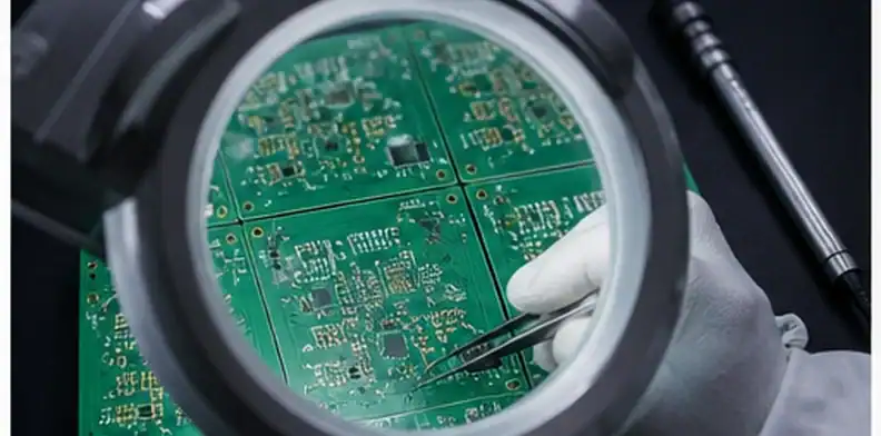 PCB panels inspected under magnification for supplier quality claim evidence