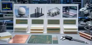Rogers RO3000 PTFE laminate family decision board for radar antenna and RF laminate selection