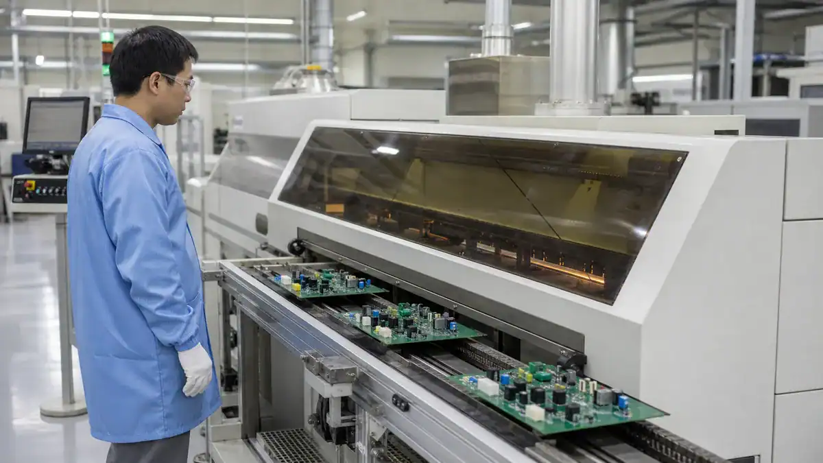 Wave soldering and THT assembly for through-hole PCB components in PCBA production