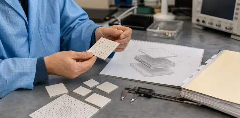 Engineer reviewing thermal evidence while learning how to choose ceramic pcb manufacturer capability for an AlN project