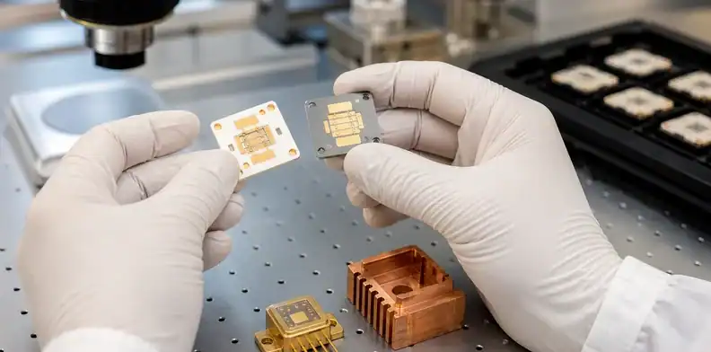 Alumina and AlN submount samples are compared for a ceramic pcb for laser diodes.