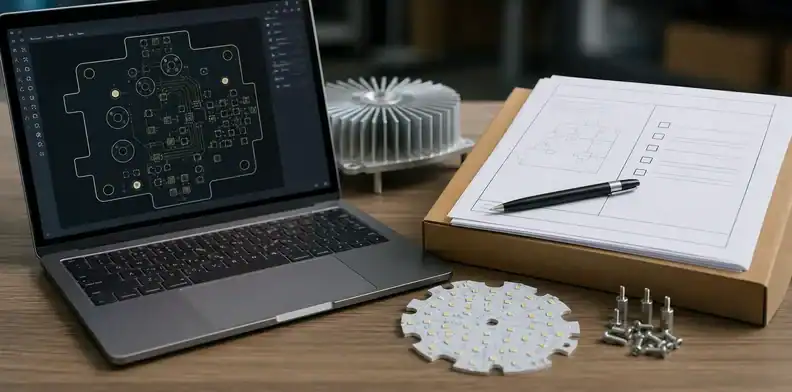 Aluminum pcb led RFQ package with Gerber review and heat sink mounting hardware
