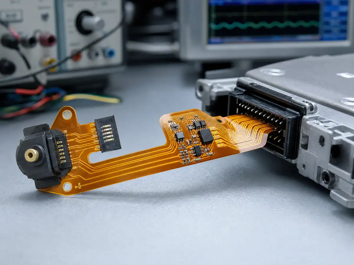 Automotive flexible PCB sensor module with polyimide FPC and fine copper traces