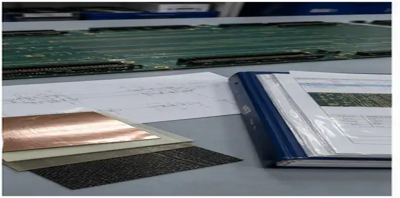 A high-speed backplane PCB RFQ evidence package shows connector drawings, material samples, and inspection files.