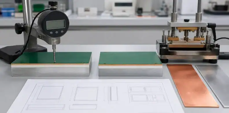 Two dielectric coupons help a Bergquist PCB material callout compare thermal test evidence on one basis.