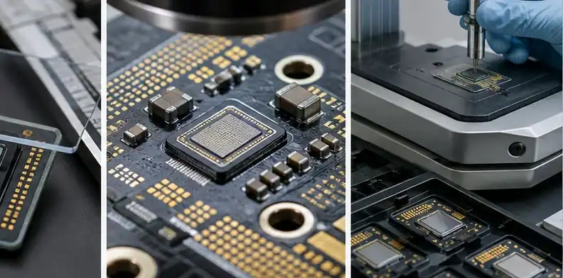 A fixture and substrate tray show BT PCB for fingerprint sensor reliability checks.