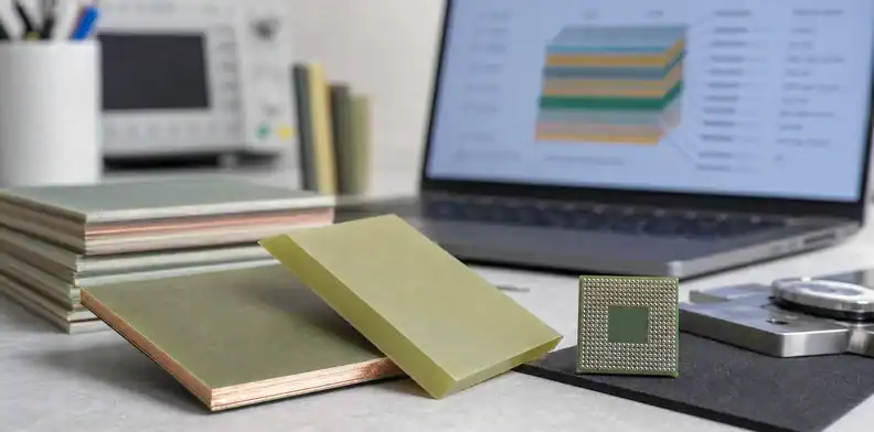Engineering samples show the material stack reviewed before PCB release.