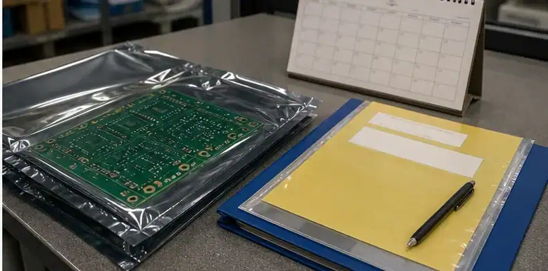 Finished boards in antistatic packaging for a cancel PCB order reschedule decision