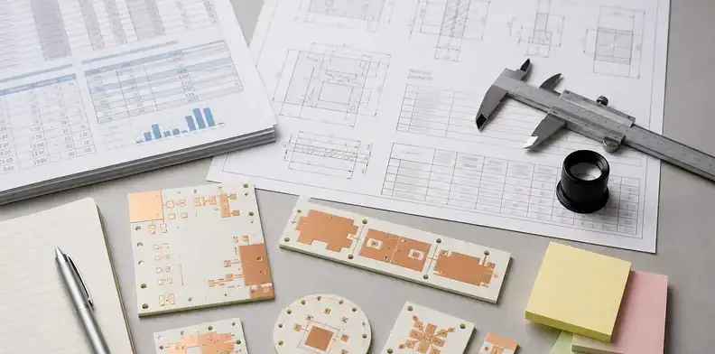 A supplier capability table and drawing notes document ceramic pcb thickness and copper assumptions.