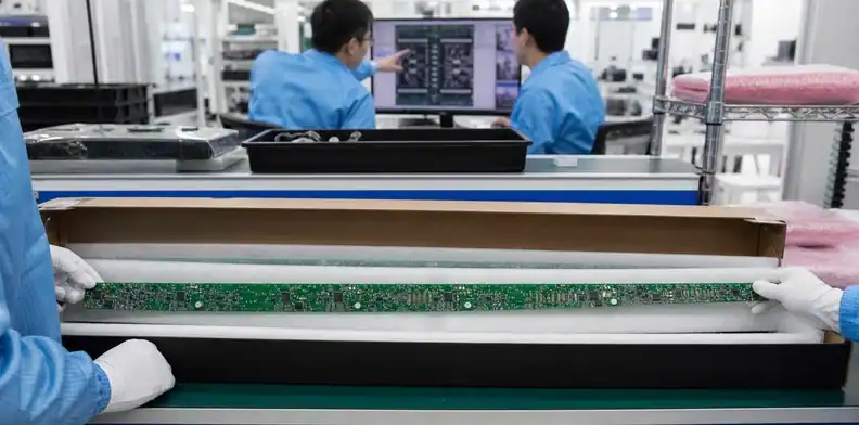 Clean handling and protected packing preserve the large PCB conformal coating result.