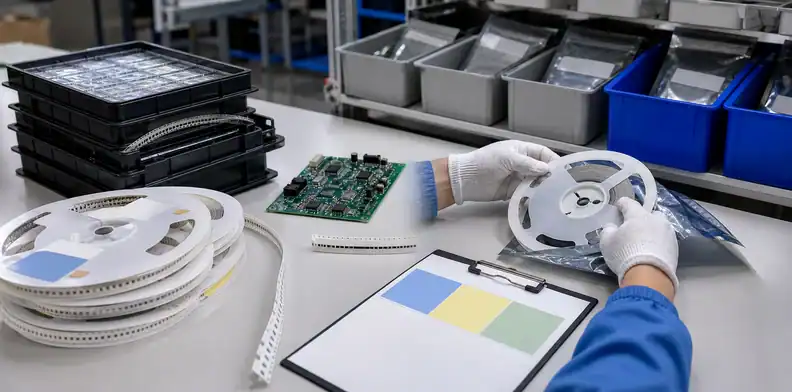 consigned component attrition leftover ownership record with return bins, storage trays, and assembly kit report