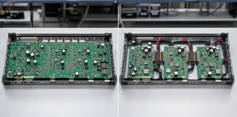 Two product architectures frame the one large PCB vs multiple boards decision.
