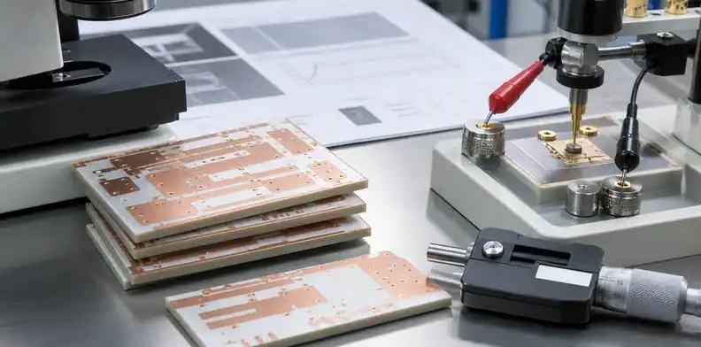 Copper thickness and isolation evidence are checked for ceramic pcb for igbt sic power modules.