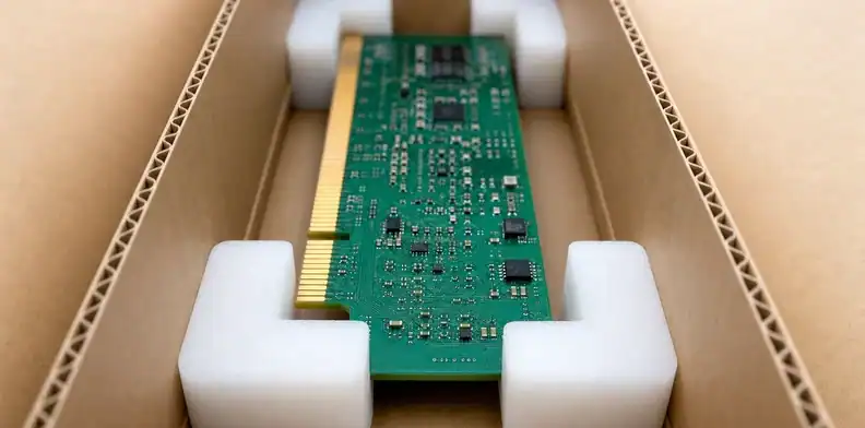 Nonabrasive corner protection strengthens oversized PCB packaging.