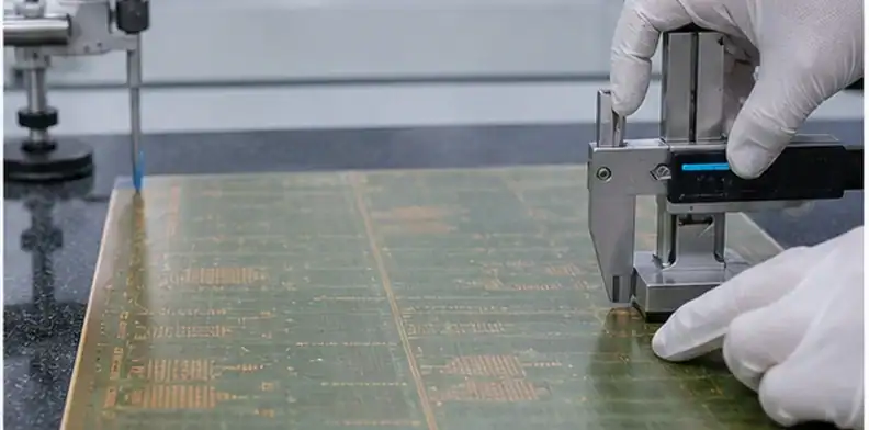 Engineer checking CTE and warpage risk before hybrid PCB lamination