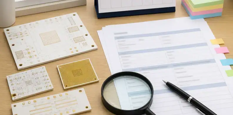A customer compliance form and ceramic board samples support ceramic pcb rohs reach compliance updates.