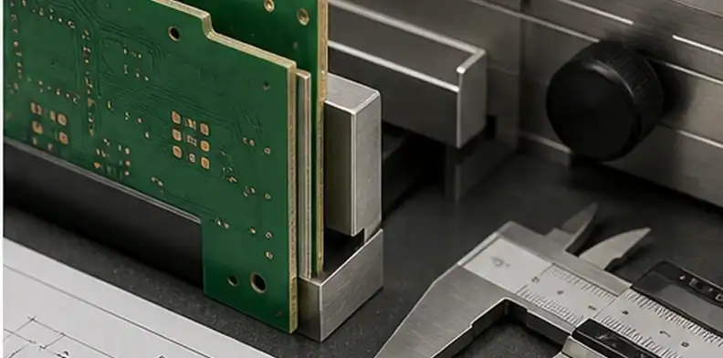 A mechanical fit review shows PCB edge burr risk near card-guide edges and outline drawings.