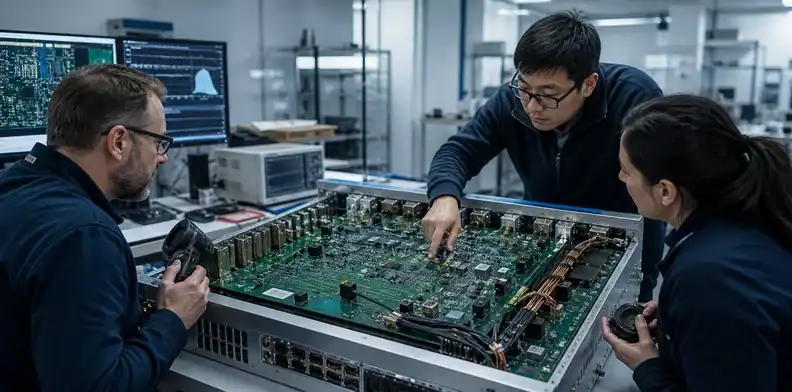 Chassis fit and functional test evidence complete the large PCB first article release.