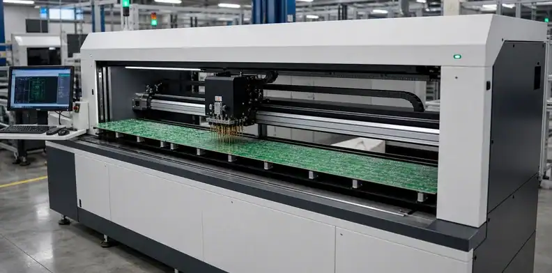Full-field electrical testing completes extra-long PCB manufacturing evidence.