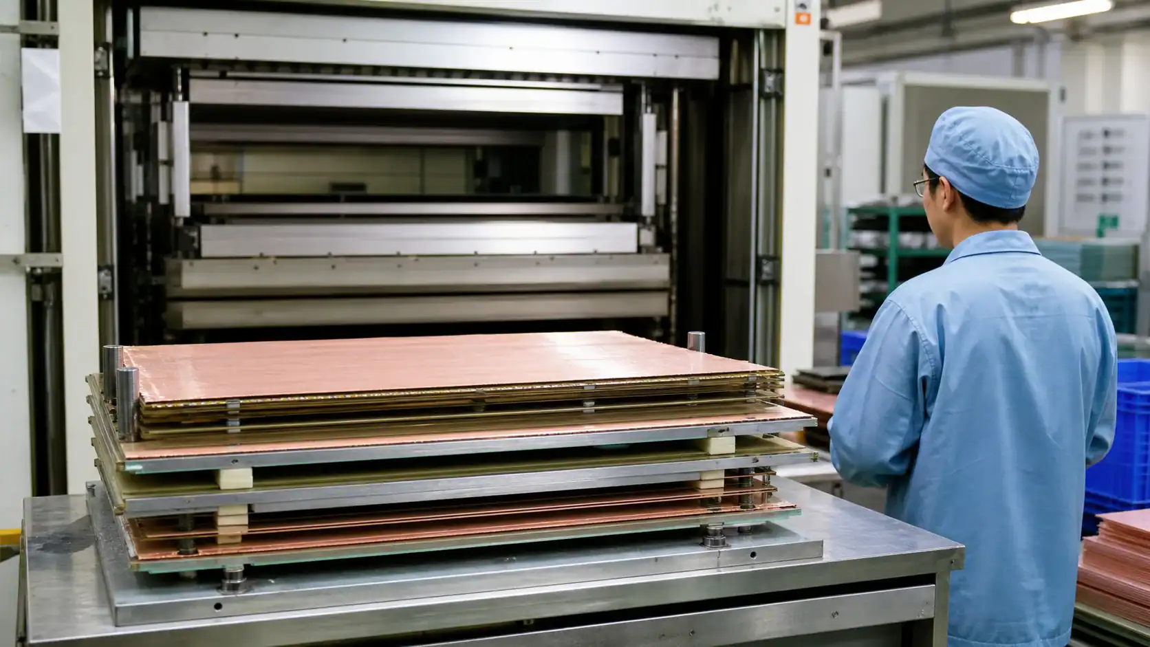 Stacked HDI PCB panels prepared for sequential lamination process control