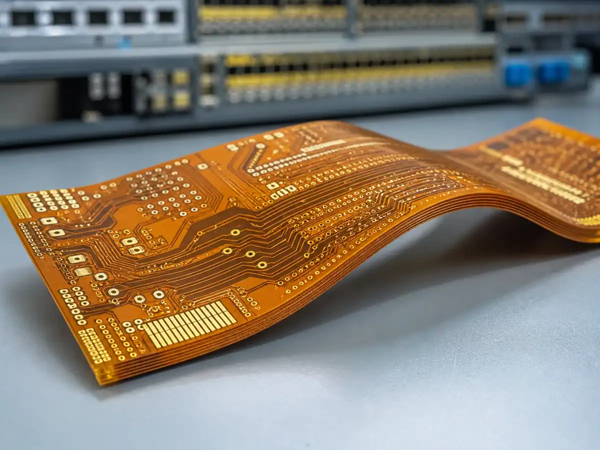 High-density multilayer flexible PCB with controlled impedance traces for compact electronics