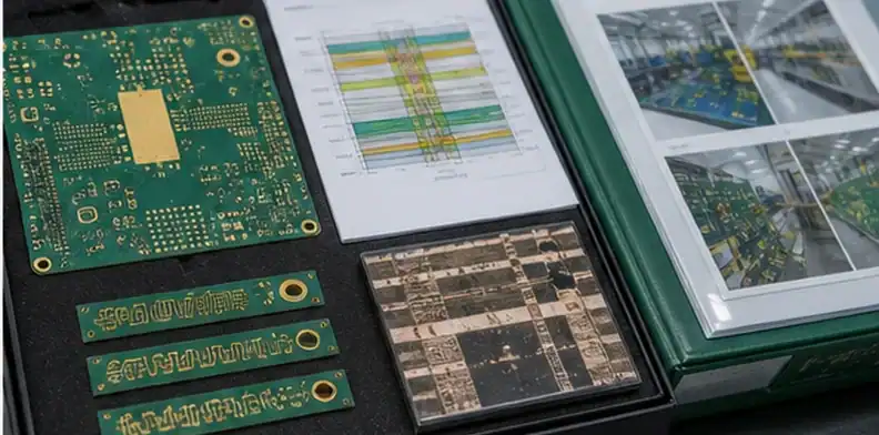 Quote package showing stackup drawing and impedance evidence for a high frequency hybrid PCB stackup