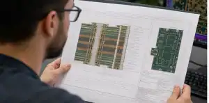 Buyer reviewing a hybrid PCB stackup drawing before sending the RFQ package