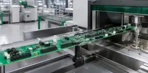A supported oversized assembly runs through large PCB selective soldering.