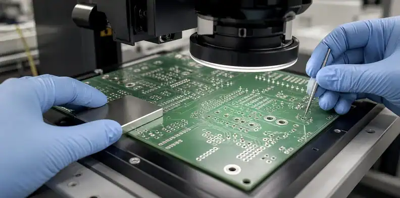 Lead-free HASL PCB pads and plated holes checked for flatness and obstruction