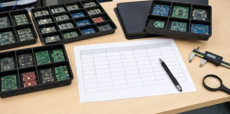 An RFQ grouping matrix summarizes low volume pcb fabrication combine-or-split choices.