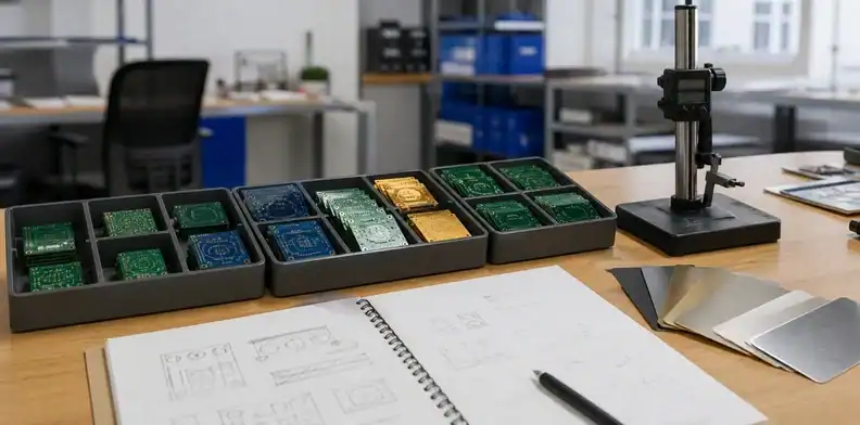 Shared stackup and finish notes support low volume pcb fabrication panel decisions.