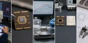 An engineering contact sheet shows BT substrate for MEMS sensor packaging review scenes in a lab.