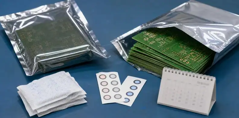 OSP PCB finish storage review with sealed bags humidity cards and desiccant packs