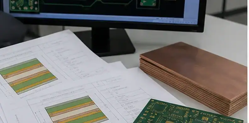 A controlled RFQ package shows PCB innerlayer oxide notes with Gerber files, stackup drawings, and approval records.