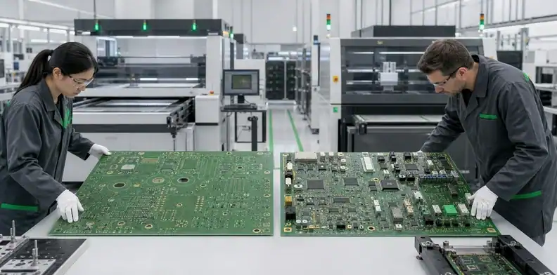 Engineers compare bare and populated boards to determine PCB assembly maximum size across the production route.