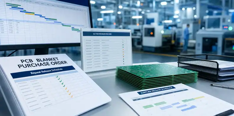 PCB blanket purchase order featured blanket purchase order with PCB release calendar and revision record