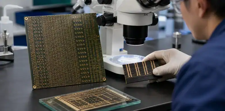 PCB CAF prevention review compares dense via geometry with a laminate section sample