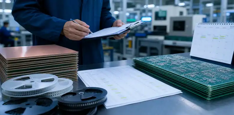 PCB capacity reservation material and component allocation review beside PCB capacity plan