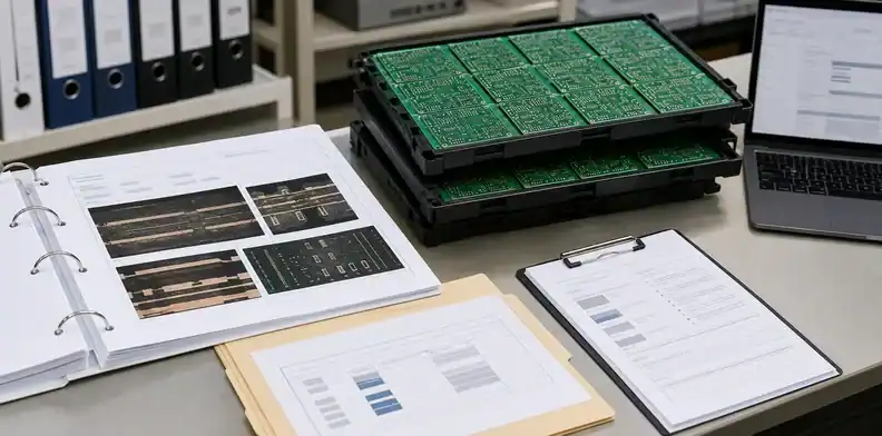 Repeat-order folder using a pcb microsection report for record control and quote-ready review