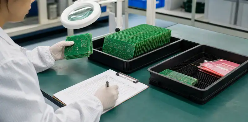 Incoming inspection record showing accepted and rejected quantities for PCB overage underage decisions